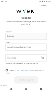 Wyrker Setting Password