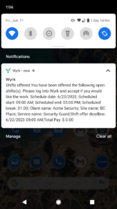 Wyrk App Notifications