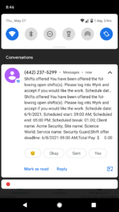 Wyrk Text Notifications