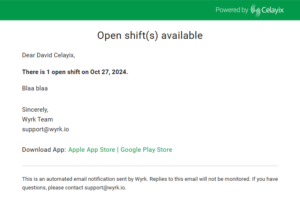 Open Shift Notification